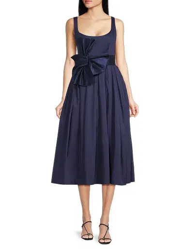 Hutch Women's Paige Sateen Midi-Dress - Navy | Thumbnail 2