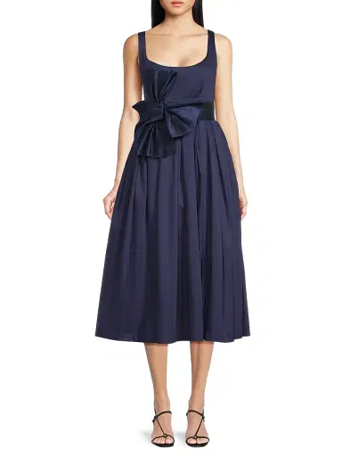 Hutch Women's Paige Sateen Midi-Dress - Navy | Thumbnail 3