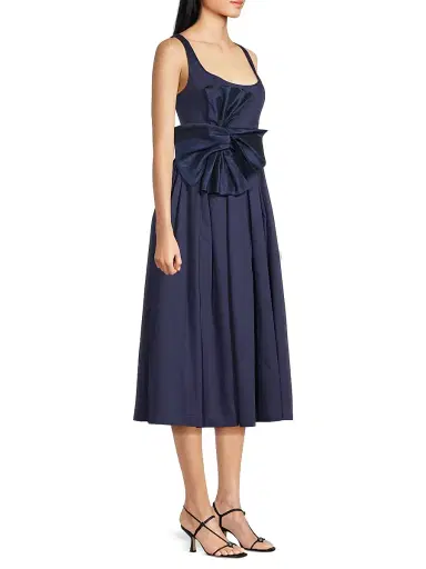 Hutch Women's Paige Sateen Midi-Dress - Navy | Thumbnail 4