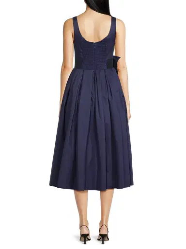 Hutch Women's Paige Sateen Midi-Dress - Navy | Thumbnail 5