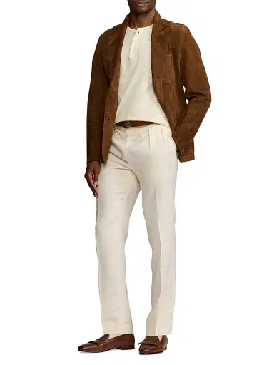 Ralph Lauren Purple Label Men's Interlock Henley Shirt - Classic Cream | Thumbnail 2