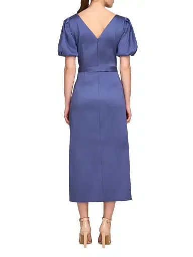 Kay Unger Women's Chiara Satin Cocktail Dress - Indigo | Thumbnail 4