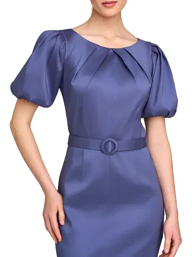 Kay Unger Women's Chiara Satin Cocktail Dress - Indigo | Thumbnail 5