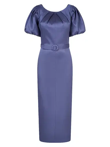 Kay Unger Women's Chiara Satin Cocktail Dress - Indigo | Thumbnail 1