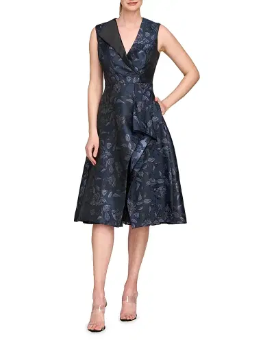 Kay Unger Women's Lottie Floral Cocktail Dress - Dark Midnight | Thumbnail 2