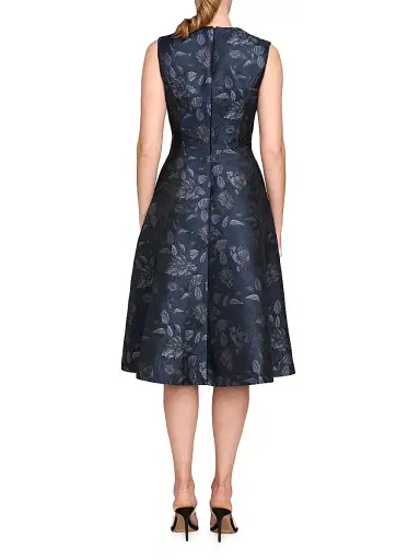 Kay Unger Women's Lottie Floral Cocktail Dress - Dark Midnight | Thumbnail 3