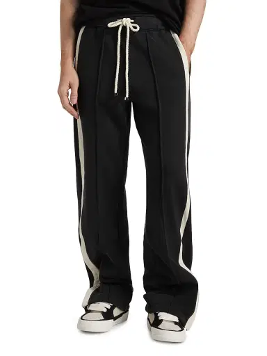 Nahmias Men's Heavy Cotton Track Pants - Worn Black | Thumbnail 3