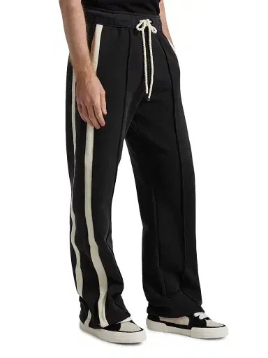 Nahmias Men's Heavy Cotton Track Pants - Worn Black | Thumbnail 4