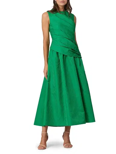 Shoshanna Women's Gabriele Moire Draped Maxi Dress | Thumbnail 2