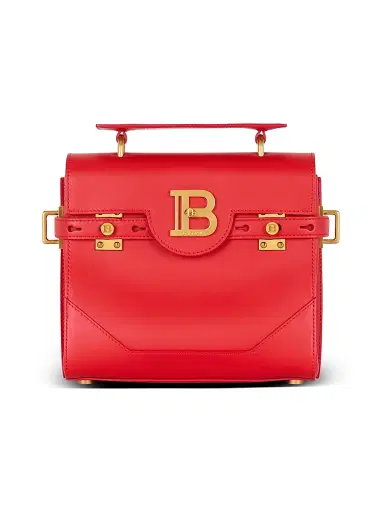 Balmain Women's B-Buzz 23 Leather Top Handle Bag - Rouge | Thumbnail 1