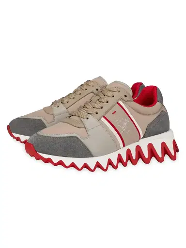 Christian Louboutin Women's Nastroshark Leather Sneakers - Version Saharienne | Thumbnail 2