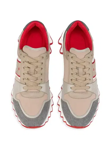 Christian Louboutin Women's Nastroshark Leather Sneakers - Version Saharienne | Thumbnail 4