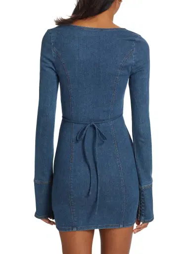 Rotate Birger Christensen Women's Stretch Denim Body-Con Minidress - Orion Blue | Thumbnail 4