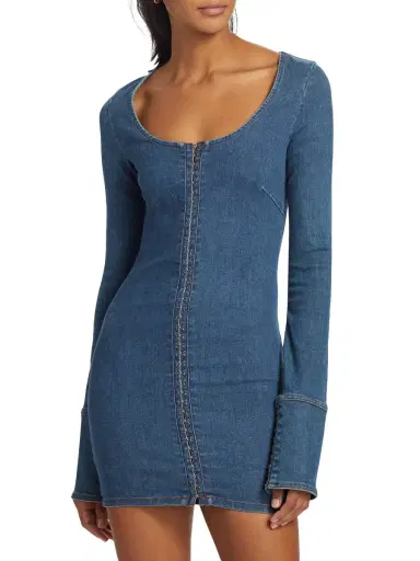 Rotate Birger Christensen Women's Stretch Denim Body-Con Minidress - Orion Blue | Thumbnail 5