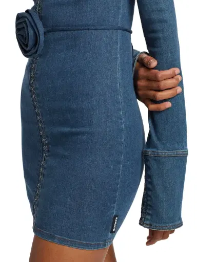 Rotate Birger Christensen Women's Stretch Denim Body-Con Minidress - Orion Blue | Thumbnail 6