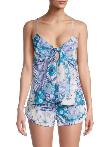 The Lazy Poet Women's Somewhere Beyond The Sea Rosie Positano 2-Piece Pajama Set - Positano | Thumbnail 3