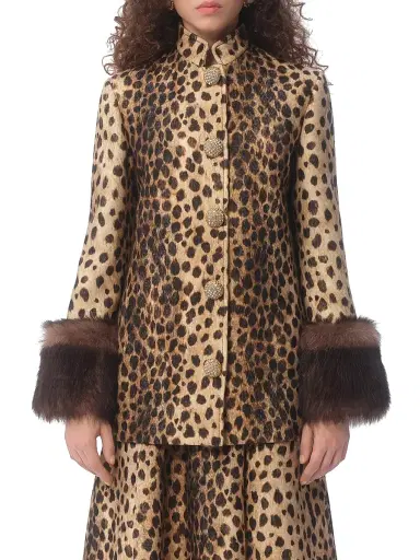 Valentino Garavani Women's Jaguar Spots Printed Wool Cloth Caban - Animal Print | Thumbnail 2