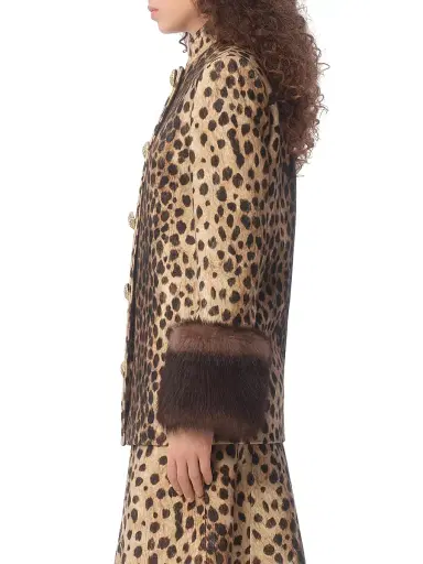 Valentino Garavani Women's Jaguar Spots Printed Wool Cloth Caban - Animal Print | Thumbnail 3