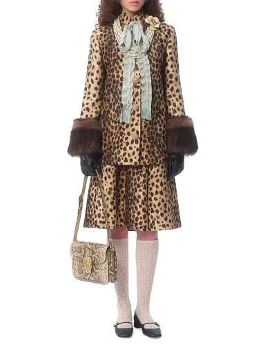 Valentino Garavani Women's Jaguar Spots Printed Wool Cloth Caban - Animal Print | Thumbnail 7