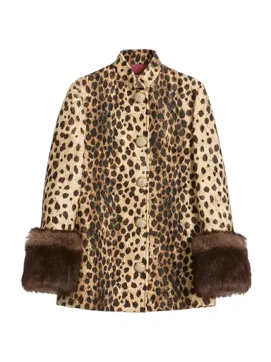 Valentino Garavani Women's Jaguar Spots Printed Wool Cloth Caban - Animal Print | Thumbnail 1