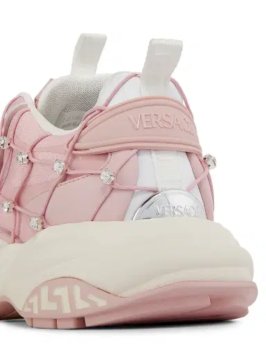 Versace Women's V2 Mercury Crystal-Embellished Sneakers - Dusty Rose White | Thumbnail 5