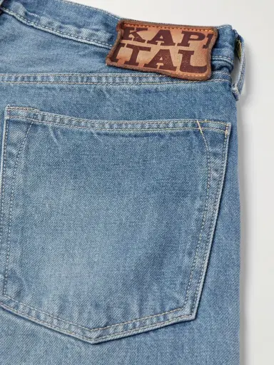KAPITAL Monkey Cisco Straight-Leg Leather-Trimmed Embellished Jeans - Men | Thumbnail 5