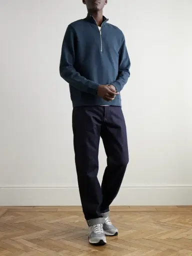 Sunspel Cotton-Jersey Half-Zip Sweatshirt - Men | Thumbnail 2