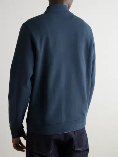 Sunspel Cotton-Jersey Half-Zip Sweatshirt - Men | Thumbnail 3