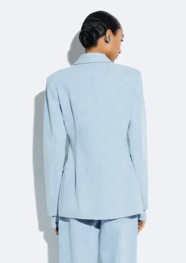 LAPOINTE Washed Denim Fitted Blazer | Thumbnail 2 LAPOINTE Washed Denim Fitted Blazer | Thumbnail 2