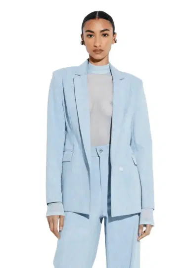 LAPOINTE Washed Denim Fitted Blazer | Thumbnail 1 LAPOINTE Washed Denim Fitted Blazer | Thumbnail 1