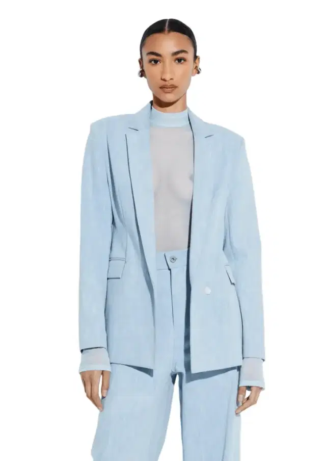 LAPOINTE Washed Denim Fitted Blazer