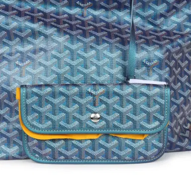 Goyard Goyard Goyardine Pearly Blue Boheme PM Hobo Bag Palladium Hardware | Thumbnail 8