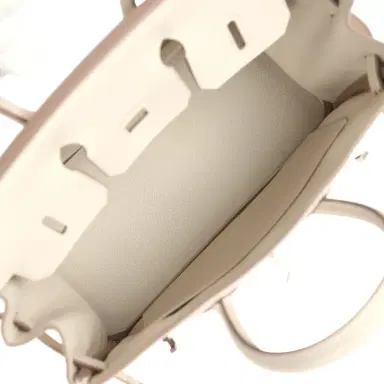 HERMÈS Hermes Birkin 25 Craie Togo Palladium Hardware | Thumbnail 8