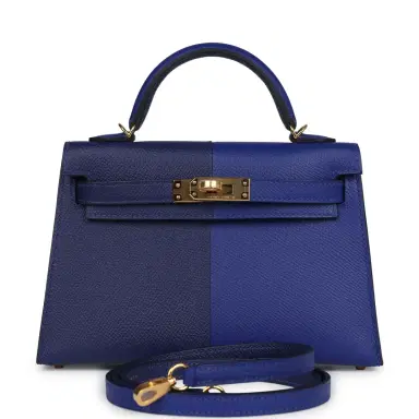 HERMÈS Hermes Casaque Kelly Sellier 20 Bleu Electric and Bleu Encre Epsom Gold Hardware | Thumbnail 1 HERMÈS Hermes Casaque Kelly Sellier 20 Bleu Electric and Bleu Encre Epsom Gold Hardware | Thumbnail 1