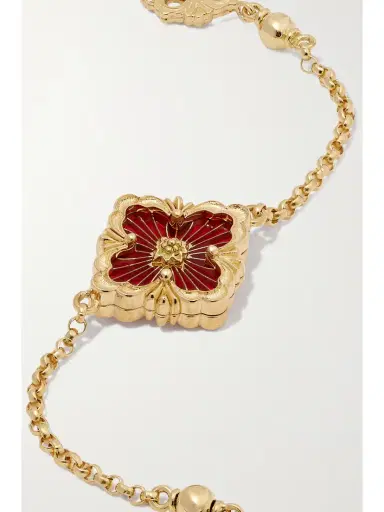 Buccellati Opera Tulle 18-karat Gold And Enamel Bracelet | Thumbnail 4