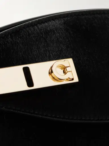 Ferragamo Hug Small Embellished Pony Hair Shoulder Bag | Thumbnail 4