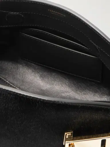Ferragamo Hug Small Embellished Pony Hair Shoulder Bag | Thumbnail 5