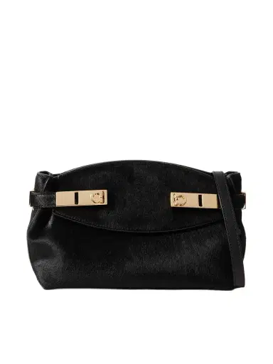 Ferragamo Hug Small Embellished Pony Hair Shoulder Bag | Thumbnail 1