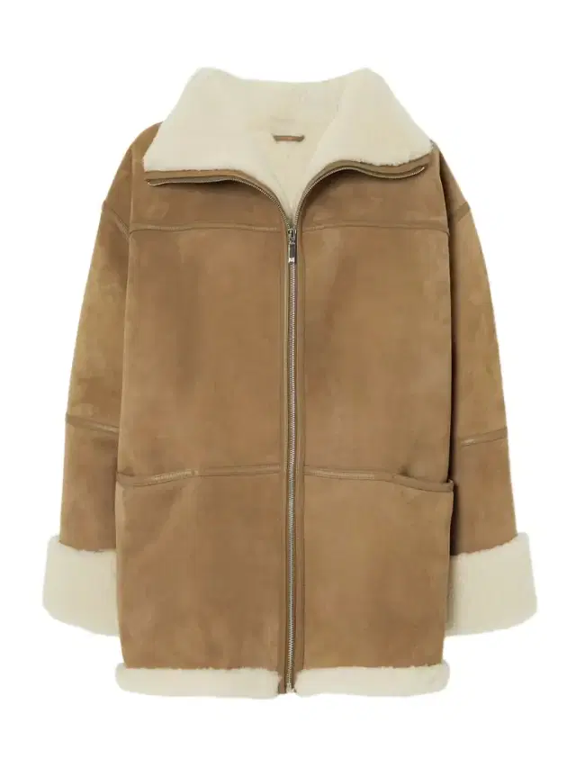 Leather-trimmed Shearling Jacket