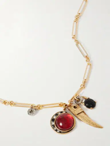 MAISON MAYLE Long Links Combo Gold-plated, Crystal And Enamel Necklace | Thumbnail 4