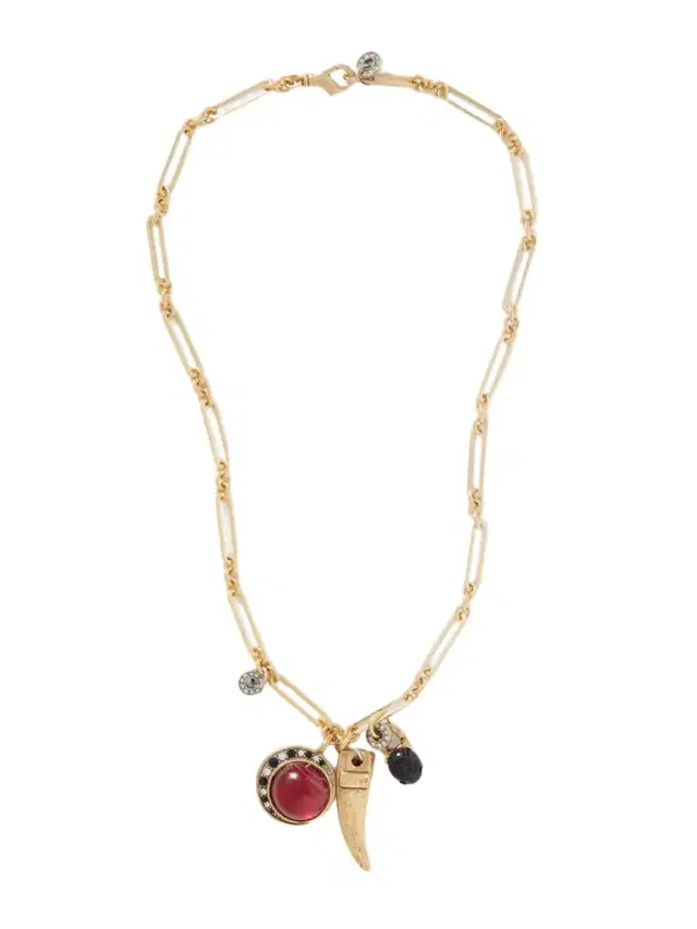 Long Links Combo Gold-plated, Crystal And Enamel Necklace