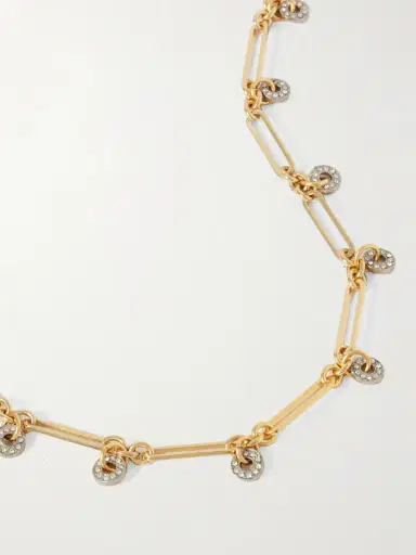 MAISON MAYLE La Ronde Gold-plated And Silver-tone Crystal Necklace | Thumbnail 4