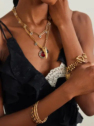 MAISON MAYLE La Ronde Gold-plated And Silver-tone Crystal Necklace | Thumbnail 5