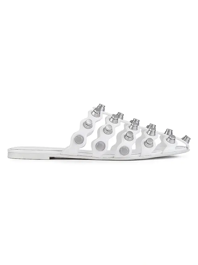Alexander Wang Women's Rexa Studded Cage Slides - Optic White Sandals
