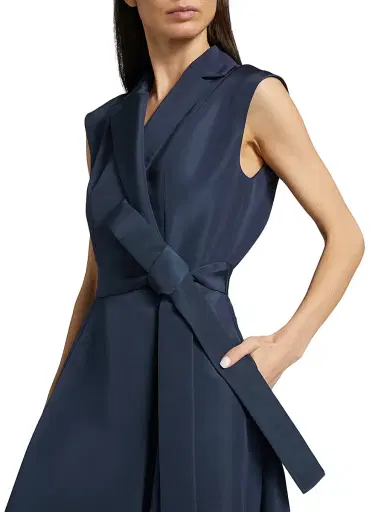 Carolina Herrera Women's Sleeveless Silk Trench Gown - Midnight - Size 4 | Thumbnail 6 Carolina Herrera Women's Sleeveless Silk Trench Gown - Midnight - Size 4 | Thumbnail 6