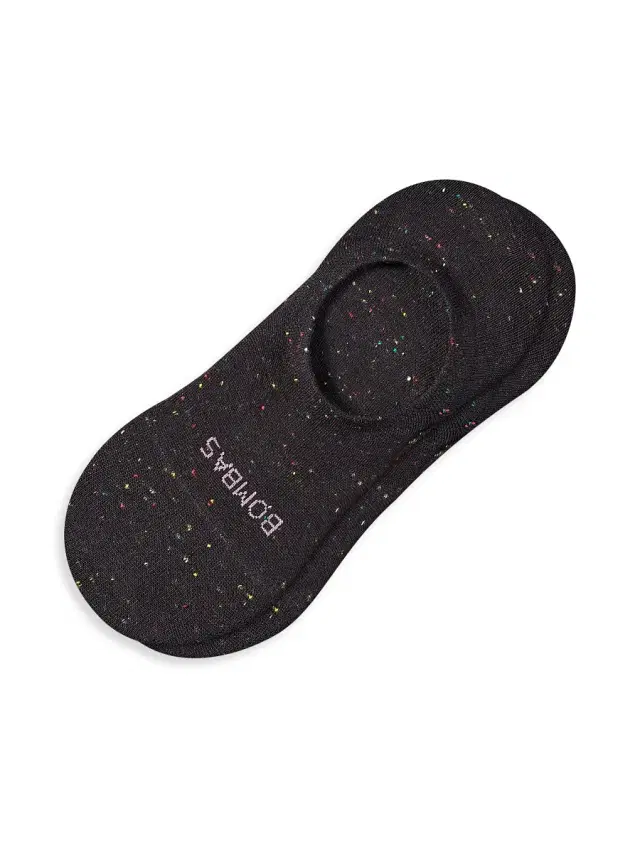 Bombas Women's Donegal Speckled Cotton-Blend No-Show Socks - Black