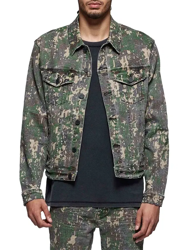 Purple Brand Men's Militaire Buckshot Trucker Jacket - All Over Print