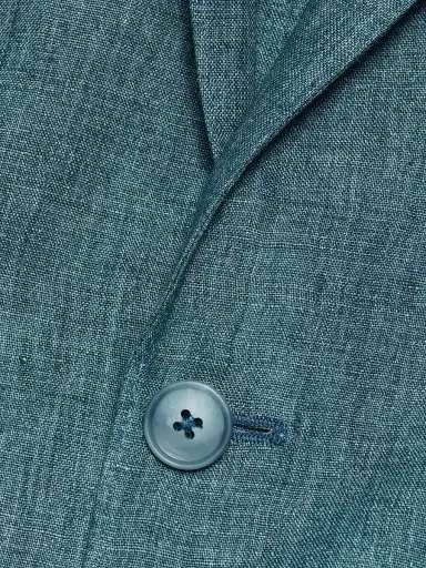 Saks Fifth Avenue Men's Délavé Solid Linen Suit Jacket - Teal - Size 46 | Thumbnail 7 Saks Fifth Avenue Men's Délavé Solid Linen Suit Jacket - Teal - Size 46 | Thumbnail 7