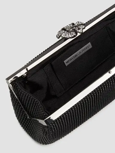 Whiting & Davis Women's Crystal Flower Clutch - Black | Thumbnail 4 Whiting & Davis Women's Crystal Flower Clutch - Black | Thumbnail 4