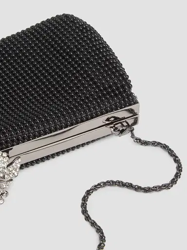 Whiting & Davis Women's Crystal Flower Clutch - Black | Thumbnail 7 Whiting & Davis Women's Crystal Flower Clutch - Black | Thumbnail 7